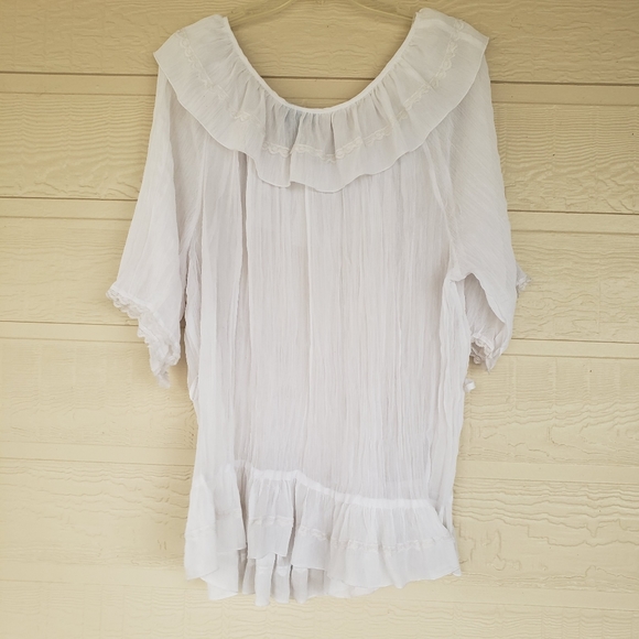 Lane Bryant Top  Gauze Boho Renaissance Blouse 18/20 Festival sheer top … - Picture 7 of 8